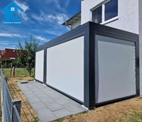 Pergola de luxe en aluminium Sweet Home avec toit à lames motorisé, résistante aux intempéries, pavillon extérieur bioclimatique, pare-soleil pour villa, patio 4x4
