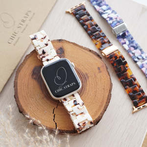 Bracelet de montre en plastique acrylique RYB à 3 maillons pour femme, bracelet en résine pour <span class=keywords><strong>Apple</strong></span> Watch Series 6 5 4 3 2 1 <span class=keywords><strong>SE</strong></span> 38/42/44 - Product Image 1