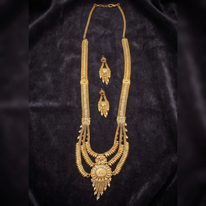 ชุดสร้อยคอยาวชุบทอง 14K 18K 24K ขายส่ง, ชุดสร้อยคอยาวแบบดั้งเดิม, ชุดเครื่องประดับแฟชั่นทองเหลืองชุบทอง - Product Image 1