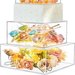 Support à gâteau rond en acrylique personnalisé en gros avec lumières LED, tour <span class=keywords><strong>de</strong></span> présentation transparente pour cupcakes, idéal pour la décoration <span class=keywords><strong>de</strong></span> mariages et d'anniversaires - Product Image 6