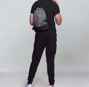 Versatile Grey Female Gym Sack Low MOQ Custom Pattern Polyester-Nylon <b>Bag</b> with Dry-<b>Wet</b> Compartments & Custom Tag - Product Image 3