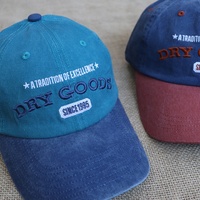 Casquette de baseball en coton lavé à 6 panneaux avec logo brodé personnalisé de haute qualité, visière bicolore, style vintage en denim, vente en gros OEM