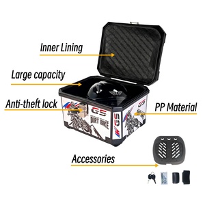 Caja Trasera <span class=keywords><strong>para</strong></span> <span class=keywords><strong>Motocicleta</strong></span> en Oferta, Gran Capacidad de 45L, <span class=keywords><strong>Maletero</strong></span> de PP con Protección Anticolisión, Diseño Impermeable - Product Image 2