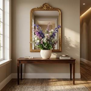 Bouquet di Fiori Artificiali Misti con Delphinium Viola, Composizione di Fiori Finti Lavanda e Bianchi per Decorazione Tavola Casa - Product Image 3