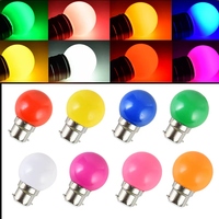 Ampoule LED colorée LINGSECT 3W G45 B22, multicolore rouge/vert/bleu/violet, matériau ABS, CRI 80, globe lumineux AC, résidentiel, décoratif