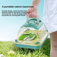 Boîte d'observation des insectes rectangulaire transparente multifonctionnelle, kit d'élevage de ver à soie, modèle de jouet pour expériences scientifiques ST-010 pour étudiants