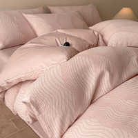 Nouveau coton Jacquard teint en fil à trois couches pur coton quatre pièces ensemble de draps de terre