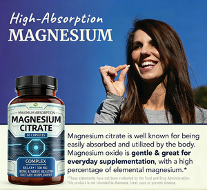 Prix d'usine – Capsules de citrate de magnésium complexe – Soutien à la récupération musculaire après l'entraînement, amélioration du sommeil et de l'humeur, santé des os et du cœur - Product Image 3