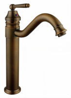 Robinet de salle de bain classique antique en cuivre, à poser sur comptoir, finition céramique huilée, mélangeur eau chaude et froide, vente en gros usine