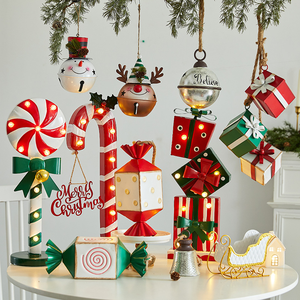 Nouveauté 2026 : Nouvelle Décoration LED en Fer Forgé en Forme de <span class=keywords><strong>Canne</strong></span> à Sucre pour Vitrines de Magasin, Décoration de Noël et des Fêtes - Product Image 2