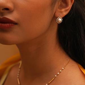Premium Gold Plated Round Brilliant Diamond Stud <b>Earrings</b> in 925 Sterling Silver Classic <b>Fine</b> Jewelry for Daily Wear Anniversary - Product Image 3