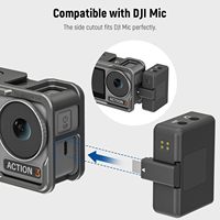NEEWER Action 4 Action 3 Cage de caméra, plate-forme vidéo de protection en métal pour Osmo Action 4 3 Compatible avec DJI Mic, avec Cold Shoe, 1