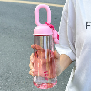 500ml Summer Water <strong>Bottle</strong> With <strong>Big</strong> Handle Portable for Girls Leak Proof Transparent Travel Cup <strong>Milk</strong> Tea Mug Hot Sale Drink Cup - Product Image 5