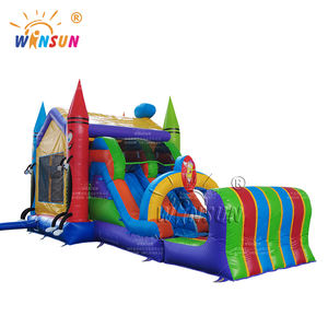 WINSUN Aire de jeux pour enfants de haute qualité, ignifuge et imperméable, en PVC, facile à installer, toboggan semi-fermé, château gonflable - Product Image 3