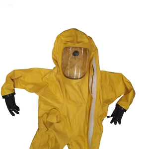 Combinaison de protection chimique jaune/rouge robuste et étanche aux gaz avec sac de transport SCBA pour opérations anti-incendie et produits chimiques dangereux - Product Image 5