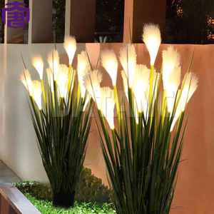 Lampe LED solaire étanche IP65, effet de scène nocturne, herbe de la pampa artificielle lumineuse, lampadaire paysager, éclairage de pelouse en chaume - Product Image 5