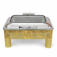 9,0L Rechteckiger Hydraulischer Chafing Dish aus Edelstahl mit Gerilltem Rolltop – Buffet-Speisenwärmer für Hotel- und Restaurant-Hauptgerichte