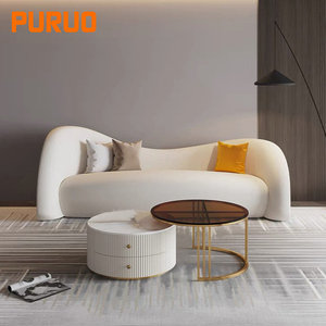 Sofás de Salón de Diseño Moderno Puruo, Sofá de Tela Bouclé Premium, Muebles de Diseño <span class=keywords><strong>Italiano</strong></span> para Sala de Estar, Juego de Sofás de Lujo - Product Image 5