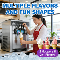 Nouvelle machine à glace molle portable commerciale en acier inoxydable automatique pour la préparation de snacks et de glaces en restaurant