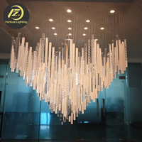 Lustre LED moderne de luxe personnalisé, luminaires suspendus, plafond haut, télécommande, cristal E14, maison, hôtel, hall, escalier