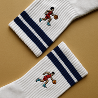 Chaussettes brodées personnalisées de haute qualité avec logo brodé en tricot unisexe