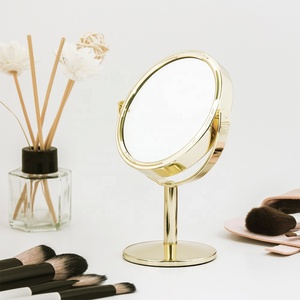 <strong>Mirror</strong> Factory Directly Light Golden Metal Desktop Double Sided <strong>360</strong> <strong>Mirror</strong> for Beauty Care - Product Image 5