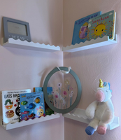 Étagères flottantes en bois personnalisables, lot de 4, sculptées, à bords festonnés, multifonctionnelles, modernes, réglables, pour le salon, la chambre des enfants/du tout-petit