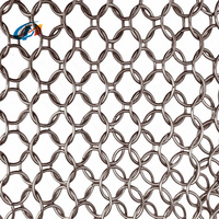 Restaurant 304 316 acier inoxydable cotte de mailles anneau maille rideau décoratif métal maille tissu pour cloison intérieure