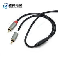 Câble audio stéréo RCA mâle 3,5 mm vers 2 RCA mâles QIAO QA-YPX004 (noir) en alliage cuivre-zinc