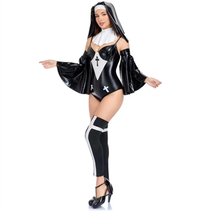Disfraz <span class=keywords><strong>de</strong></span> Monja <span class=keywords><strong>Sexy</strong></span> Oscuro para Halloween, Tallas M-XL, Mono con Cruz para Fiesta <span class=keywords><strong>de</strong></span> Adultos - Product Image 5