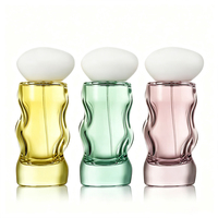 Flacon de parfum en verre sculpté unique de 30 ml et 50 ml, transparent, or, argent, unisexe