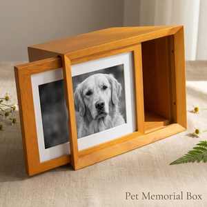 Boîte commémorative pour animaux de compagnie en bois massif personnalisée avec cadre photo, urne funéraire pour animaux de compagnie, boîte à cendres pour <span class=keywords><strong>chien</strong></span> et chat, vente en gros - Product Image 4