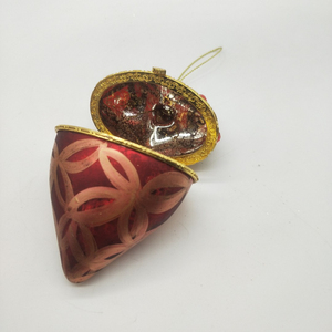 Hot Sale Blown <strong>Openable</strong> Filling Christmas Tree <strong>Glass</strong> Love Heart Shaped Ornaments Ball Red Mercury <strong>Bauble</strong> for Xmas Hanging Decor - Product Image 4