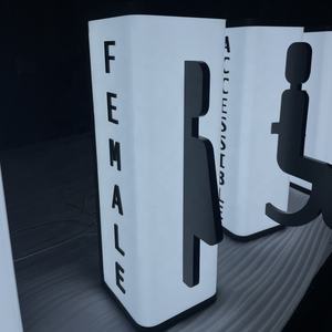 Logo personalizzato scatola luminosa camera d'albergo segni di wc direzionali segnaletica 3d led segno luminoso bagno insegne - Product Image 4