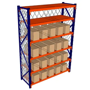 Проволочный контейнер, стальной складской тяжелый стеллаж для хранения, 6 уровней, слойная картонная железная пластина 200, 300, 400 кг