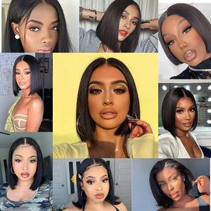 8-14 pouces gingembre Ombre crépus <span class=keywords><strong>cheveux</strong></span> brésiliens perruque pour les femmes sans colle 13x4 dentelle avant court Bob perruque soyeux émoussé <span class=keywords><strong>coupe</strong></span> 100% Remy <span class=keywords><strong>cheveux</strong></span> - Product Image 4