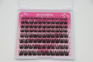 Extensions de <span class=keywords><strong>cils</strong></span> en grappe pré-collées faites à la main, auto-adhésives, volumineuses, tenue 48H, application rapide et facile, 8 rangées, faux <span class=keywords><strong>cils</strong></span>, vente en gros - Product Image 2