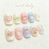 Ensemble de perles pour nail art aux 7 couleurs vibrantes, 5 grammes par paquet, adapté au design d'ongles DIY, à la décoration 3D et à la décoration artisanale pour fêtes