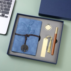 Lot de carnets A5 à couverture rigide avec stylo, porte-cartes USB, porte-cartes de visite en cuir PU, reliure cousue, cadeau d'entreprise pour professionnels - Product Image 3