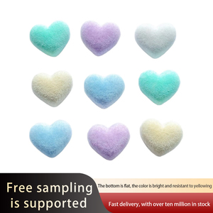 Dijes de Resina Planos Zili, Adornos de Peluche en Forma de Corazón, Decoración <span class=keywords><strong>para</strong></span> Fundas de Teléfono, Accesorios <span class=keywords><strong>para</strong></span> Manualidades y Accesorios <span class=keywords><strong>para</strong></span> el Cabello - Product Image 2