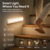 Lumière LED pour armoire Bande lumineuse d'entrée intelligente Capteur magnétique sans fil rechargeable pour corps humain Capteur de lumière pour armoire