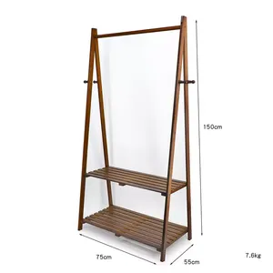 En gros <span class=keywords><strong>Pas</strong></span> <span class=keywords><strong>Cher</strong></span> Vêtements De Sol Séchoir Cintre Bambou Porte-Manteau - Product Image 2