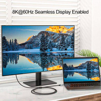 Câble USB-C vers DP OEM/ODM 8K 60Hz 4K 144Hz, mâle-mâle, 2 m, en alliage d'aluminium, pour PC portable
