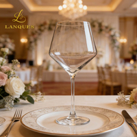 Verres à pied longs transparents bordeaux de style européen Lanques Premium, durables, capacité 680 ml, compatibles lave-vaisselle, pour la maison et les mariages