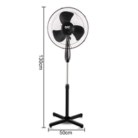 RAF R.919 Faible bruit 3 feuilles PP et 3 réglages de vitesse du vent Ventilateur électrique réglable pour le ménage