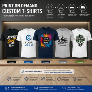 Camiseta de Algodón Personalizada con Impresión Bajo Demanda, Manga Corta, Cuello Redondo, Diseño Gráfico para Eventos de Marca y Ropa de Equipo - Product Image 3