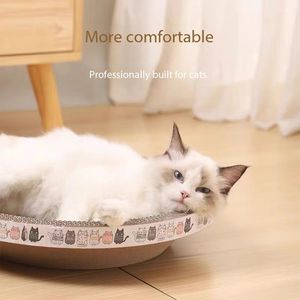 Krasplaat Kattenspeelgoedpapier Ontwerp Ronde Komvorm Krabpaal Kattenkrabber Kattenmeubel Golfkarton - Product Image 3