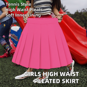 Jupe plissée taille haute pour filles, mini-jupe de tennis, accessoires d'uniforme scolaire d'été avec doublure en polyester pour les âges de 4 à 14 ans - Product Image 2