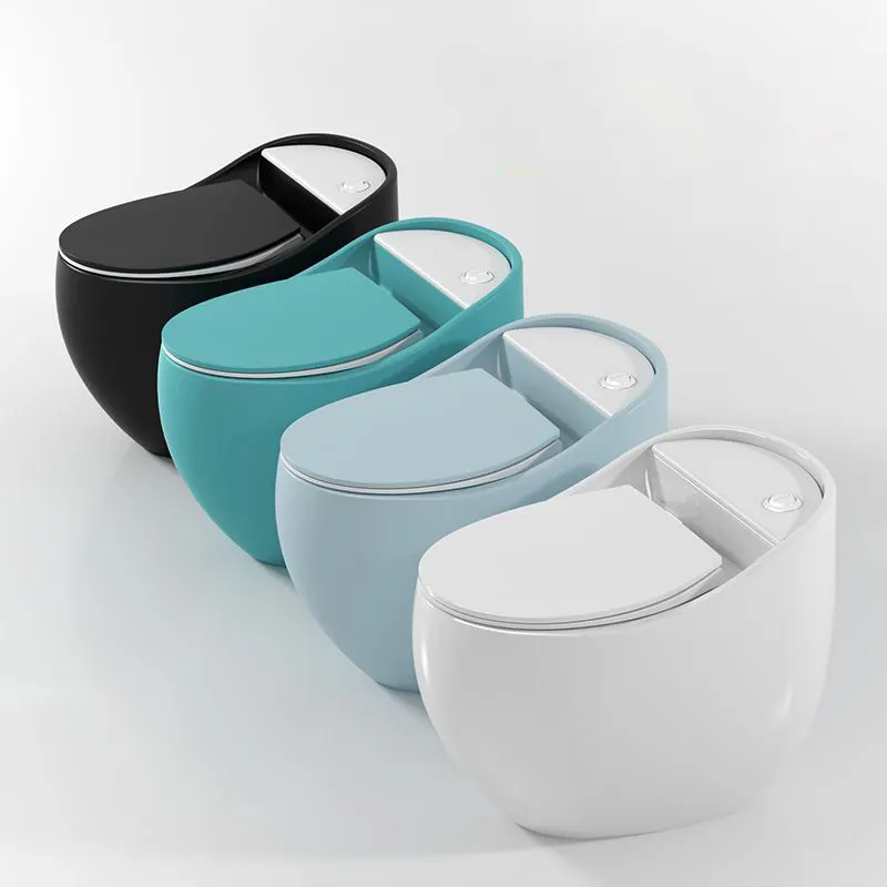 2024 Artículos sanitarios Diseño europeo Inodoro de cerámica Inodoro de una pieza en forma de huevo WC para Baño
