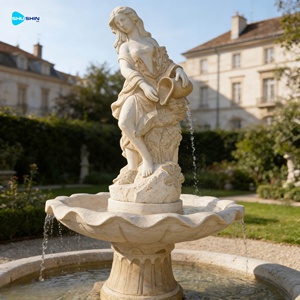 <span class=keywords><strong>Fontana</strong></span> a Muro da Giardino con Scultura in Marmo <span class=keywords><strong>di</strong></span> Donna, Statua Femminile con Cascata - Product Image 1
